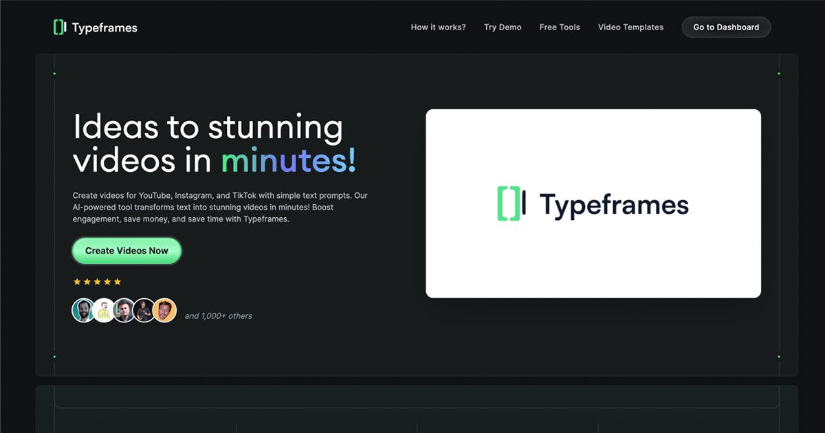 Typeframes - Ideas to Stunning Videos in Minutes